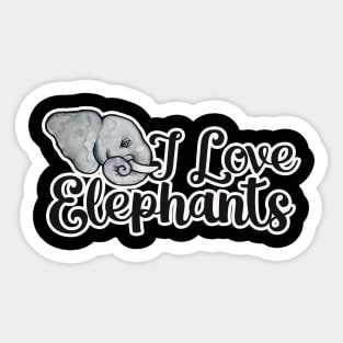 I Love elephants Sticker